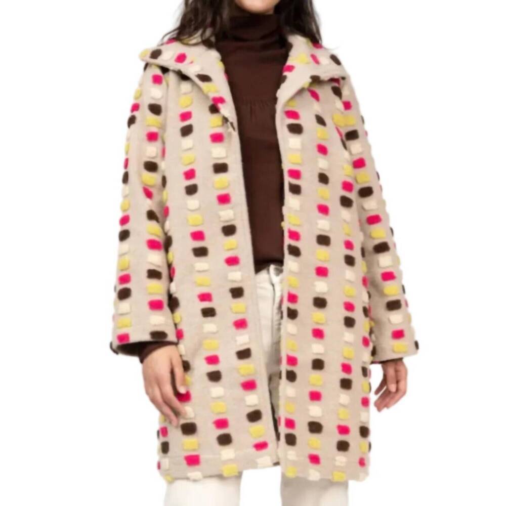 NEW UNCLE FRANK domino pop jacket in beige multi